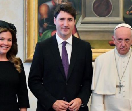 Papa, complet neimpresionat de chipeșul premier al Canadei și frumoasa Sophie Gregoire-Trudeau
