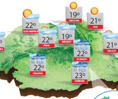 Temperaturi apropiate de cele normale pentru luna mai cu înnorări, averse și descărcări electrice | PROGNOZA METEO