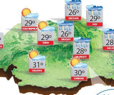 Vremea va fi deosebit de caldă în toată țara, cu temperaturi ce vor urca până la 32 de grade Celsius | PROGNOZA METEO