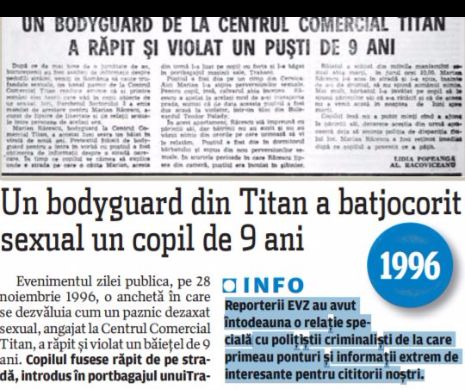 Un bodyguard din Titan a batjocorit sexual un copil de 9 ani. Memoria EVZ