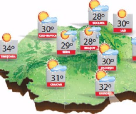 METEO - Va fi cald în cea mai mare parte a teritoriului, dar sud-vestul țării se apropie de caniculă