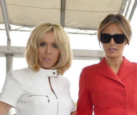Primele Doamne mai ceva ca manechinele: Melania Trump si Brigitte Macron şi-au etalat ţinutele de Ziua Franţei – FOTO în articol