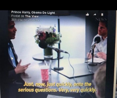 Barack Obama la o „şuetă” cu prinţul Harry: „Liderii lumii să nu stea pe Internet, în detrimentul lumii din afară”