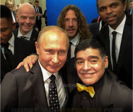 Diego Armando Maradona, SELFIE cu Vladimir Putin. Mesajul pe care l-a transmis campionul mondial