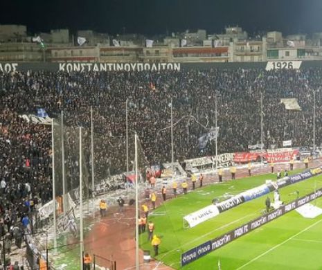 INCIDENTE GRAVE în Grecia. Suporterii echipei antrenate de Răzvan Lucescu au provocat VIOLENȚE pe stadion și pe străzi. Meciul a fost ANULAT