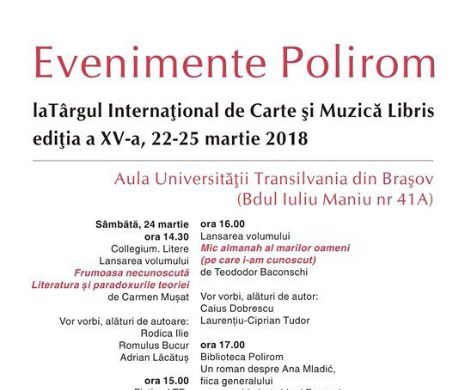 Editura Polirom la Târgul Internațional de Carte și Muzică Libris Brașov, 2018