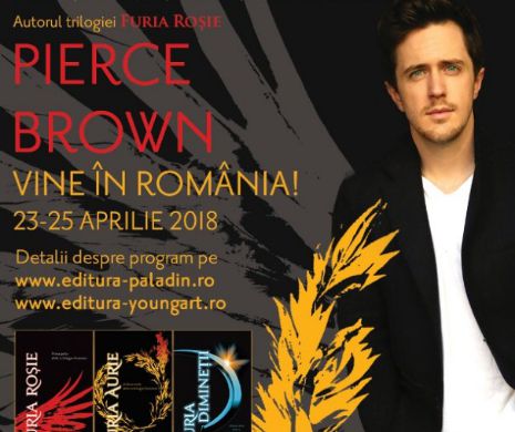 De Ziua Cărții, Pierce Brown, autorul bestsellerului internațional „Furia roșie”, sosește în România