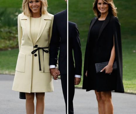 Dilema presei internaţionale!  Cine este mai elegantă? Melania Trump sau Brigitte Macron. FOTO în articol
