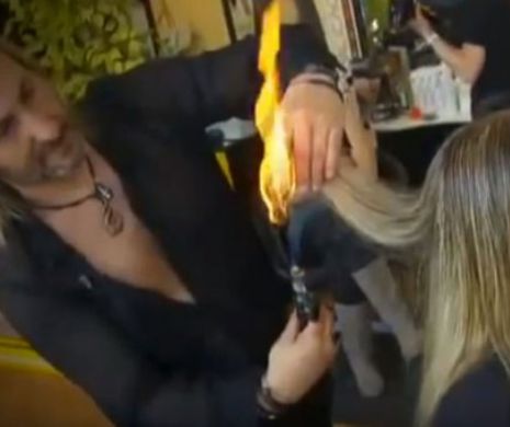 Hairstylistul care a SPERIAT lumea! Tunde clienții cu SĂBII SAMURAI și TORȚE încinse la 1300 de grade - VIDEO ȘOCANT