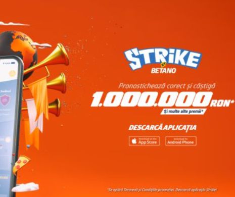Strike by Betano – înscrie-te azi și intră în cursa pentru 1.000.000 lei! (P)