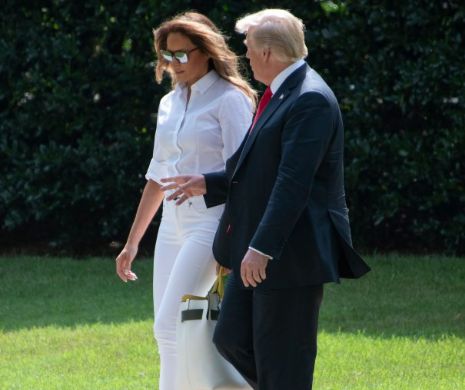 Melania Trump, APARIŢIE FANTASTICĂ într-o ţinută ALL WHITE şi pantofi stiletto galbeni cu tocuri ameţitoare. FOTO în articol