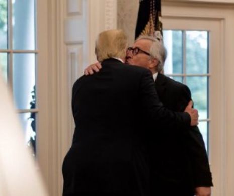 SUA + UE = LOVE. Trump și Juncker pupat Biroul Oval