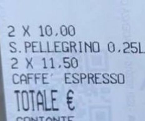 Bon de casă în celebra piaţă San Marco: Două ape minerale şi două cafele, 43 de euro. Webul indignat