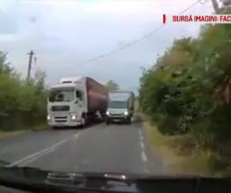 Imaginile surprinse de un șofer în Bacău. A evitat o tragedie