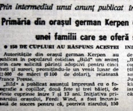 Nemții dădeau 8.100 de dolari pe lună pentru adopția a cinci copii
