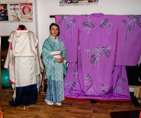 De la rochia cu fulgi de găină, la veşmântul tradiţional nipon. Povestea singurei creatoare de kimonouri din România