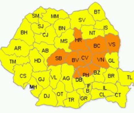 Vine urgia peste România! Meteorologii anunță Cod Portocaliu! Ce zone sunt afectate