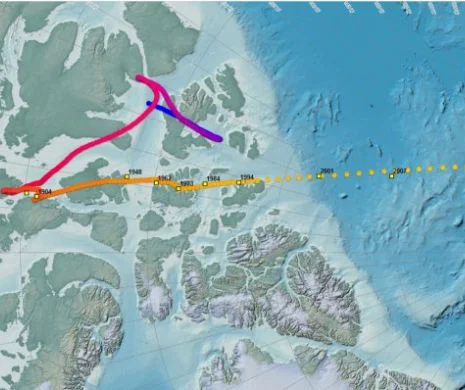 Polul Nord MAGNETIC se deplasează din ce în ce MAI REPEDE