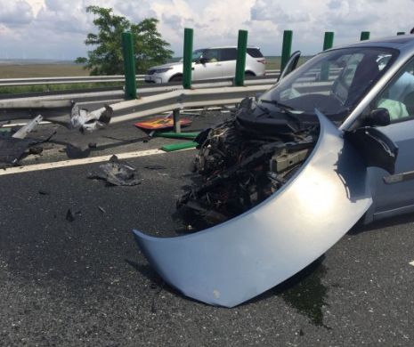Accident în lanț pe autostradă. Trafic îngreunat pe A1, la ieșirea din București