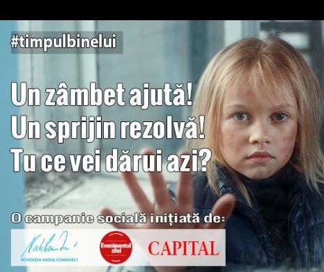 Împreună facem #TimpulBinelui! Fundația Nadia Comăneci împreună cu Evenimentul zilei şi revista Capital inițiază campania socială #TimpulBinelui