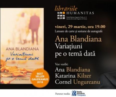 „Variaţiuni pe o temă dată” – cea mai bună carte de poezii a Anei Blandiana va fi lansată la Timișoara