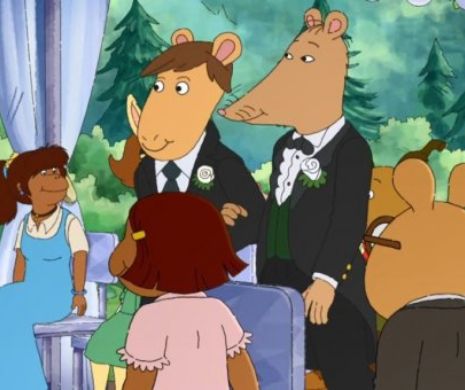 Căsătoria gay dintre șobolanul Ratburn și și porcul furnicar Patrick nu s-a mai dat la TV