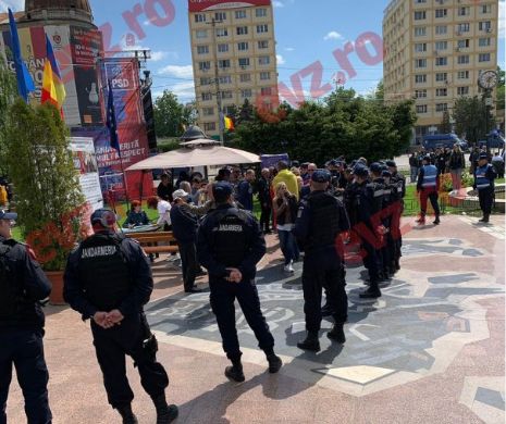 Contramanifestanții au bruiat marele miting PSD din Iași