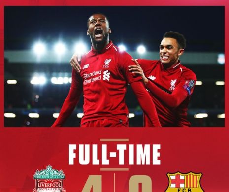 FC Liverpool va juca în finala Ligii Campionilor. Englezii au zdrobit-o uluitor pe FC Barcelona, într-un meci istoric