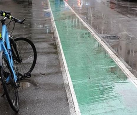 Pistele pentru biciclete din Timișoara, pericol public pe ploaie