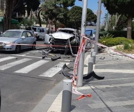 Un vehicul-capcană a explodat în orașul israelian Haifa. Două persoane au fost grav rănite VIDEO