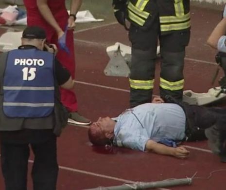 Incidente grave la un meci capital din fotbalul românesc. Suporterii au intrat pe teren, un jandarm s-a prăbușit într-o baltă de sânge