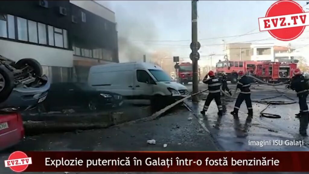 Evz.TV. Explozie puternică în Galați la rezervoarele unei foste benzinării. ISU intervine de urgență