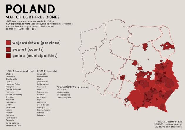 Polonia extinde „zonele libere de ideologia LGBT”