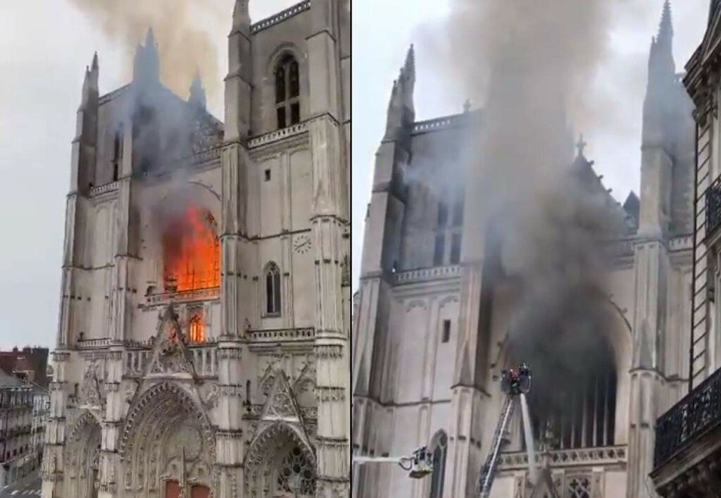 Arde Catedrala Ducilor din Nantes! Blestemul bisericilor arse parcă nu se mai oprește