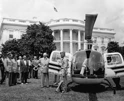 Primul pas pus de un președinte în elicopter