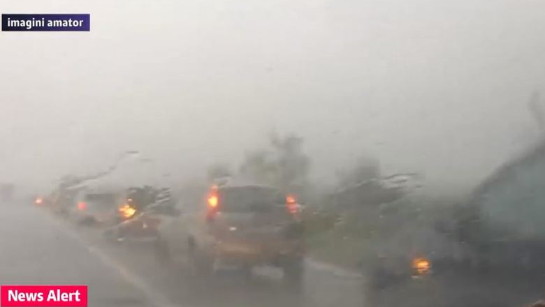 Un fenomen meteo extrem blochează circulația pe Autostrada București – Constanța