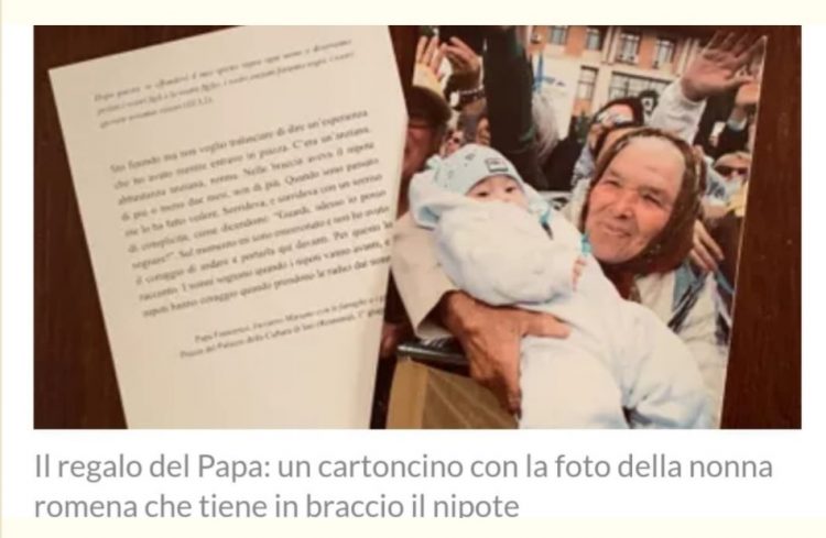 O româncă l-a impresionat pe Papa Francisc! Oferă cadou imagini cu chipul ei