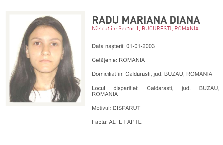 Poliția Română vă cere ajutorul! Fată de 17 ani dispărură fără urmă!