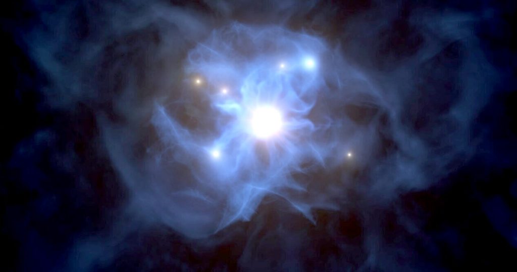 Quasar: Galaxiile din pânza de păianjen ale unei enorme găuri negre
