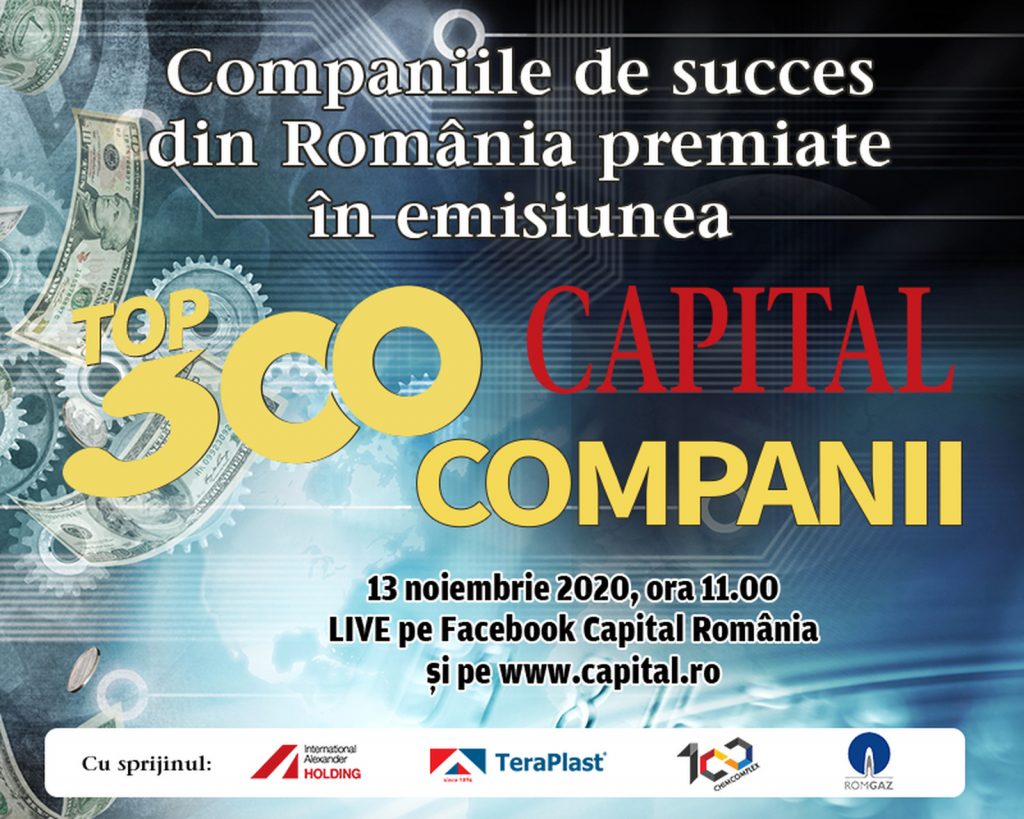 Companiile de succes din România vor fi premiate în cadrul emisiunii Capital Top 300 Companii