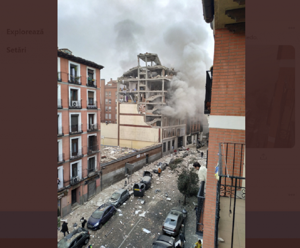 Explozie puternică la Madrid, pe Calle de Toledo! Cel puţin 4 morţi. Update