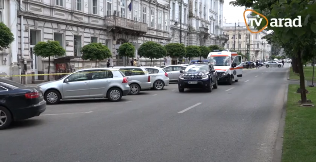 Amenințare cu bombă în centrul Aradului. Desfășurare impresionantă de forțe. Video