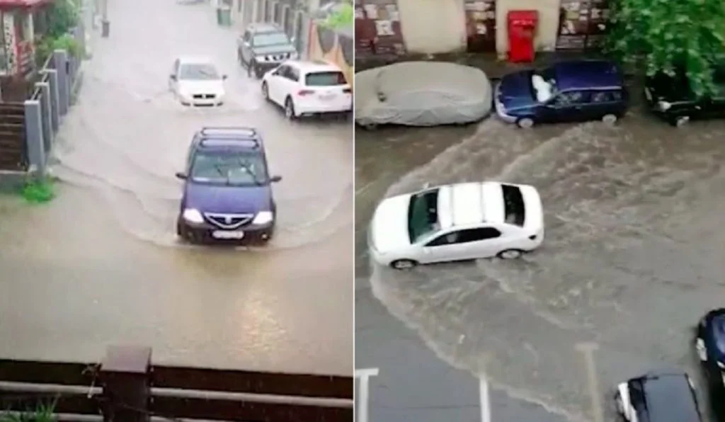 Craiova, sub ape după o ploaie năprasnică. Au fost mari probleme și în vestul Bucureștiului, pompierii au intervenit. VIDEO