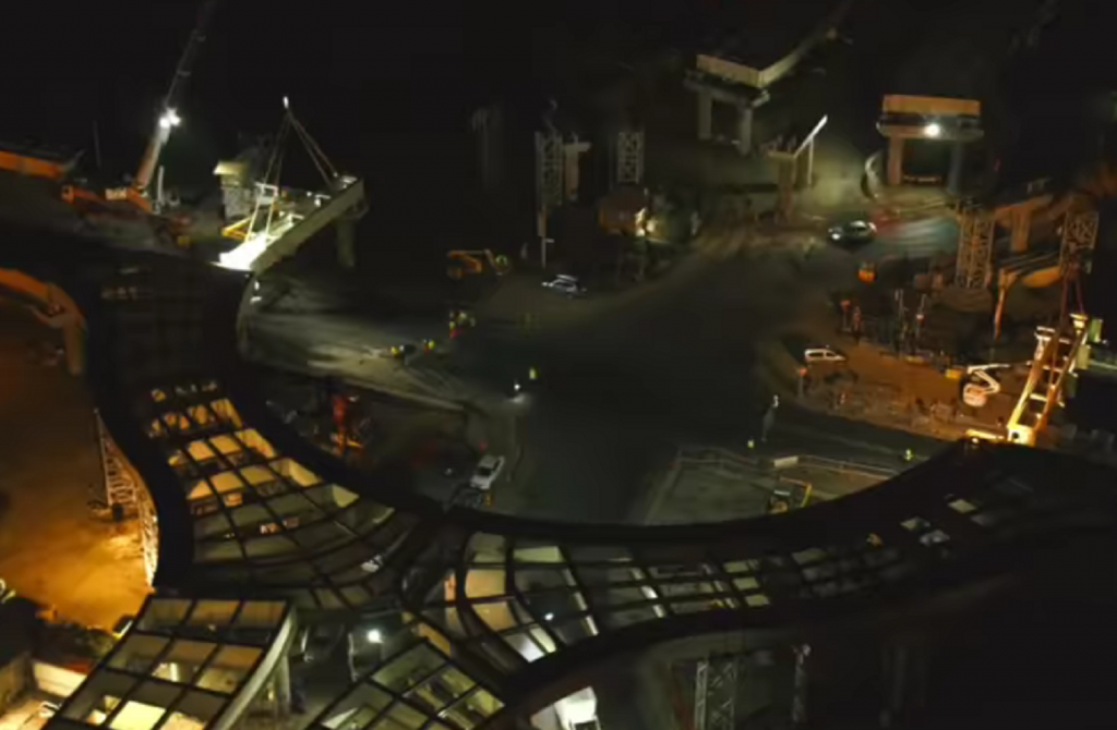 Imagini spectaculoase realizate cu drona de la Pasajul Domnești. Construcția arată fabulos. VIDEO