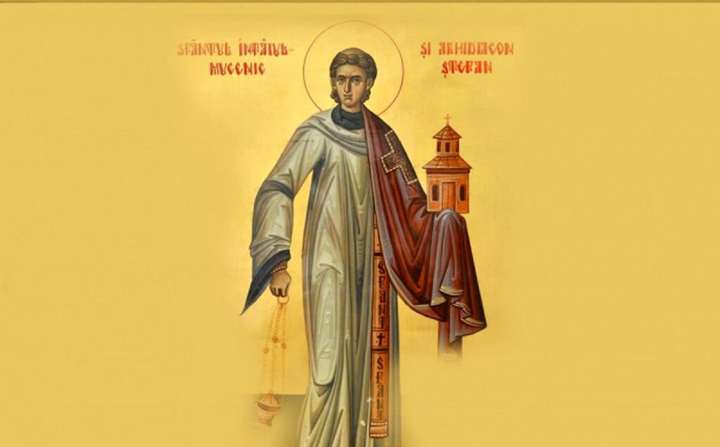 Sfântul Ștefan, primul martir al Bisericii. Iisus l-a luat sub aripa sa, să îl urmeze pretutindeni și să ia parte la minunile sale