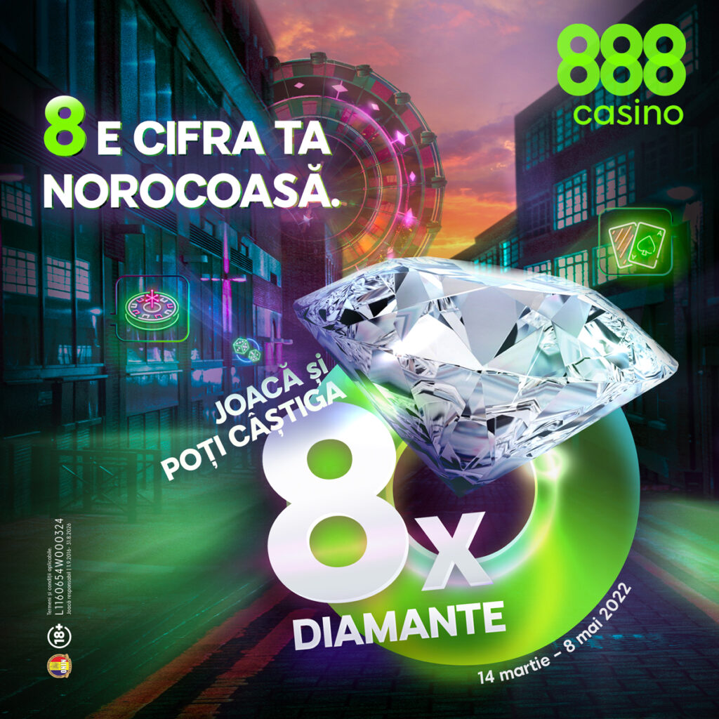 888casino lansează o campanie inedită, cu 8 diamante veritabile în premii