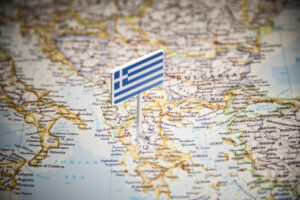 Grecia, steag si harta