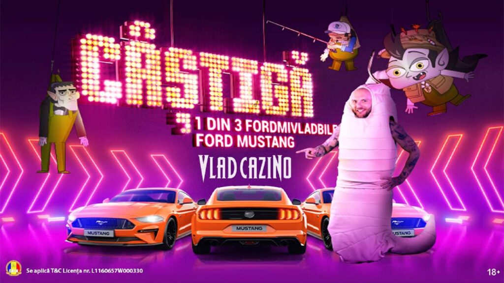 S-a dat startul în campania Vlad Cazino „Câștigă 1 din 3 Fordmivladbile Ford Mustang”