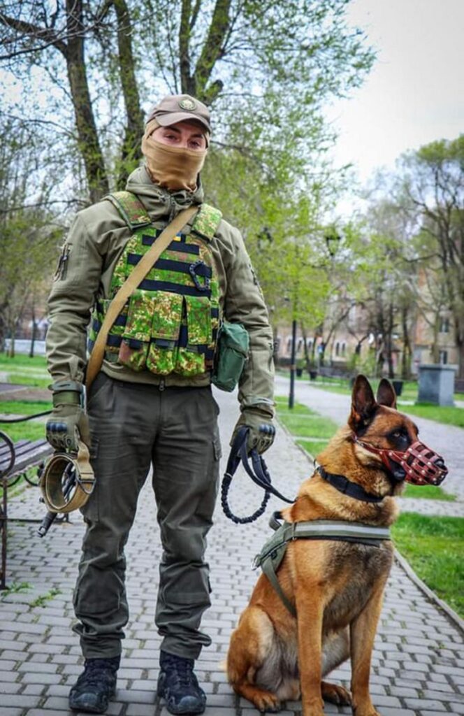 Câinele de război abandonat de ruși a fost adoptat de forțele ucrainene