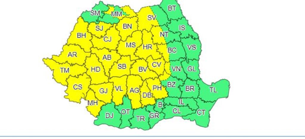 Alertă de la ANM! România, sub ameninţare de Cod galben! Zonele vizate de ploi şi vijelii